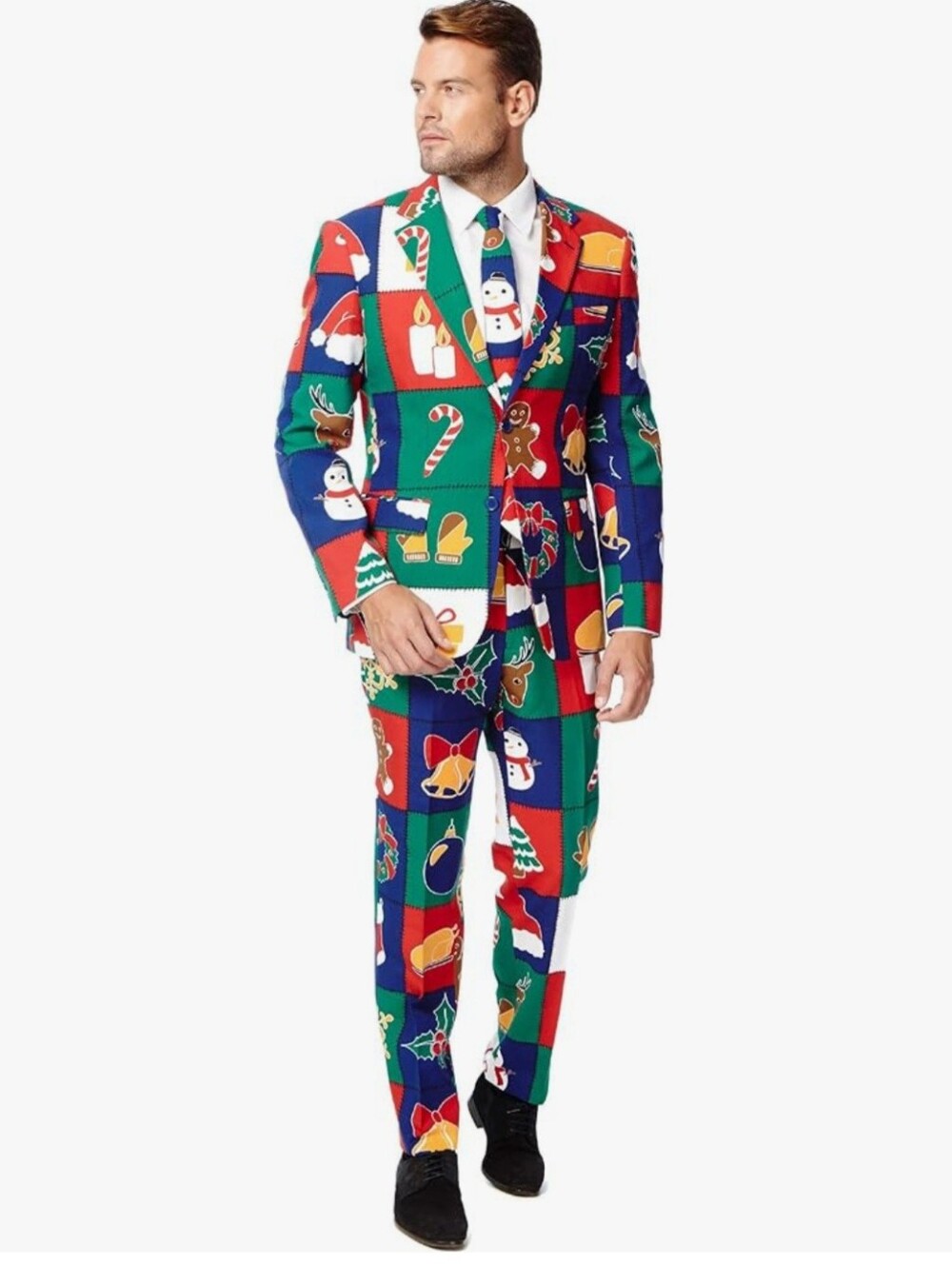 Opposuit Men's Festive Holiday Print Suit